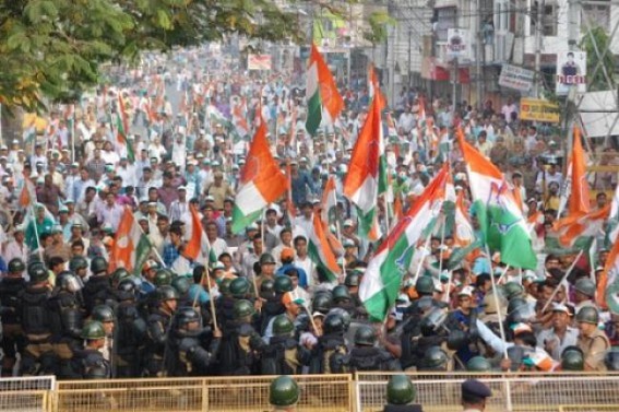 Congress protesters to kick off 9 day long journey towards Agartala from Sabroom & Dharmanagar by foot Congress protesters to kick off 9 day long journey towards Agartala from Sabroom & Dharmanagar by foot