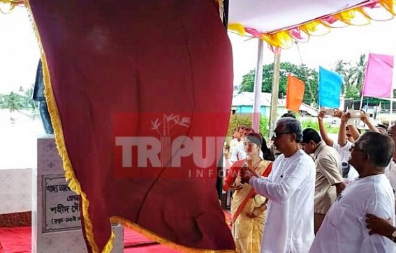 Manik Sarkar inaugurates former party leader's statue at Udaipur