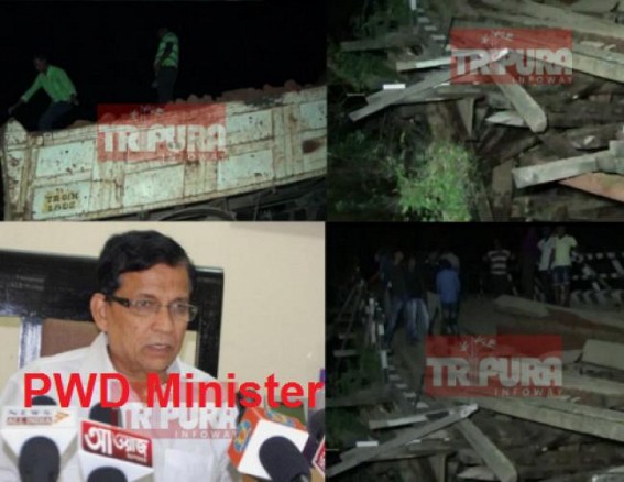 Under maintenance bridge collapsed at Amarpur-Teliamura road : â€˜Safety issues were not followedâ€™, alleged locals : Corruption, negligence charges against State PWD !
