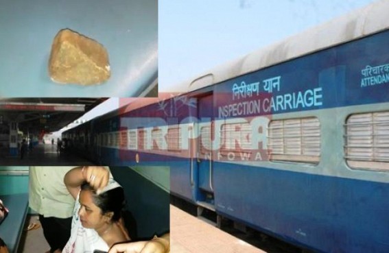 Udaipur-Agartala local train hitting by unknown Stone-pelters : One injured at Bisramganj in running train 