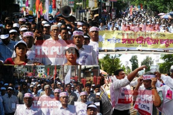 China's slave CPI-M enacts massive drama on Agartala streets led by lameduck CM Manik Sarkar  