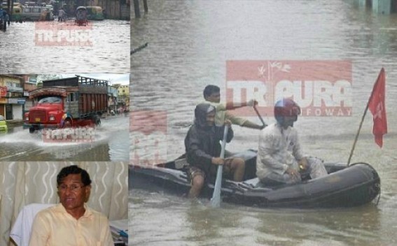 CPI-M ruled AMC created cement-covering drainage clogging root cause of Agartala flooding ? Urban Development Minister blames nature 'At my Age I didn't see so much Rain !'