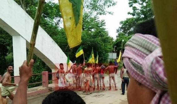 IPFT turns barbaric for attention : Naked protest darkens Tripura's History ! N C Debbarma finally spoils party's reputation
