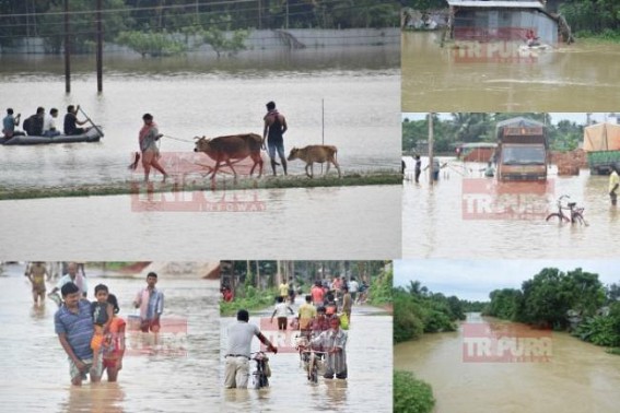 Flood hits Tripura : damage continues at Howrah river banks, tension prevails as monsoon to remain active in Northeast India