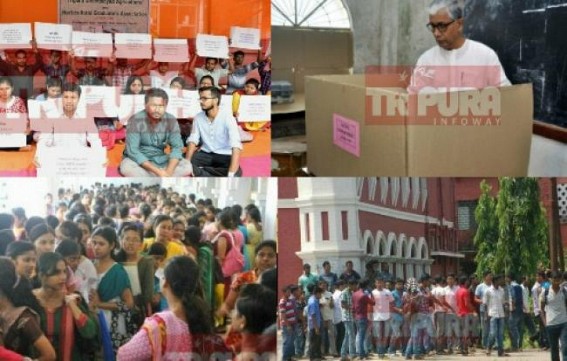CPI-Mâ€™s corrupt Governance to end as Tripura Youths say â€˜NO MOREâ€™ !  7 lakhs Unemployed Youths seek answer from CM Manik Sarkar : protest roars hit Cabinet, Melarmath