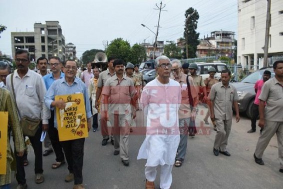 New Drama begins in Tripura : Manik walks for Gauri Lankesh ! New Drama begins in Tripura : Manik walks for Gauri Lankesh !
