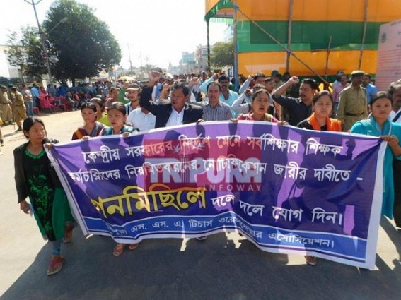 Tripura SSA Teachers begin protest demanding Regularization