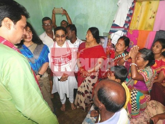 Parliamentary team  visits murdered Jiban Debnath's home : Victim's mother breaks down in tears, Chief Minister yet to meet victim's family members