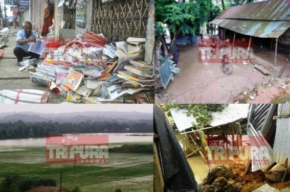 Flood hit Tripura facing massive losses : 3 deaths, 4 injured seriously : Assessment of property to begin after rescue and relief operation is closed Flood hit Tripura facing massive losses : 3 deaths, 4 injured seriously : Assessment of property to begin after rescue and relief operation is closed