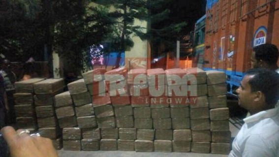 Cannabis loaded Truck seized by BSF in North Tripura : 72 packets recovered values 6 lakhs