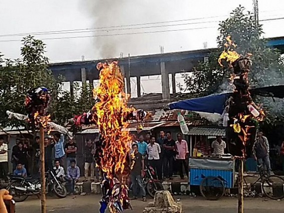 IPFT burnt Jiten Chowdhury, Radha Charanâ€™s effigies