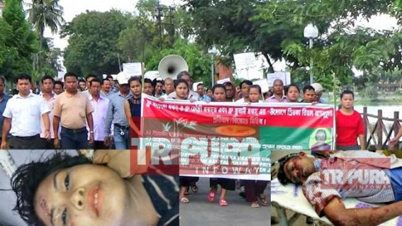 Protest hits Amarpur against Priyanka Reang's unnatural death : Bru Sangrama Social Organization demands justice for Priyanka, public demand intensifies for CBI in Santanu murder