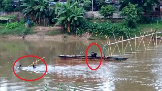 Illegal sand mining continues from river Gomati Illegal sand mining continues from river Gomati