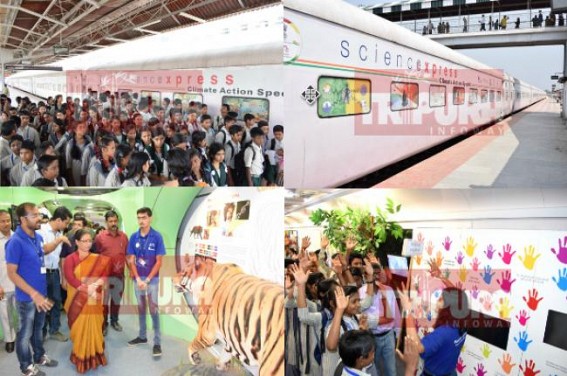 Modi Magic : Mass Education programme on wheels : Science Express receives grand welcome at Agartala Railway Station