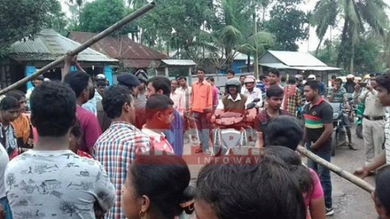 Pathetic road condition : Locals block Udaipur-Melaghar road Pathetic road condition : Locals block Udaipur-Melaghar road