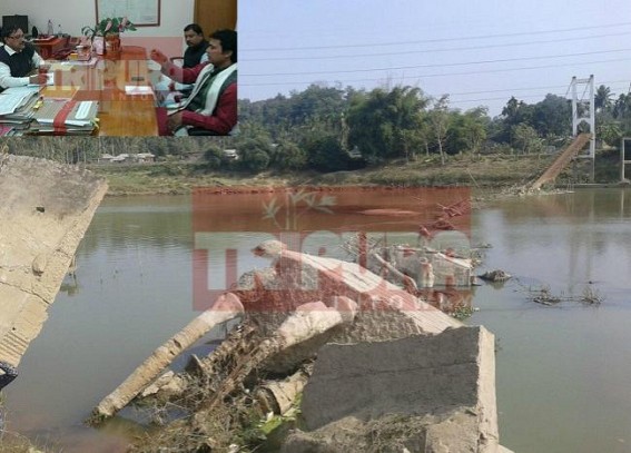 River Bridge fully collapsed before INAUGURATION at Unakoti Dist ! BJP Chief alleges massive PWD Corruption, held meeting with  DM : Manik Sarkar Govtâ€™s massive MGNREGA, Central Funds embezzlement cripple Stateâ€™s infrastructure