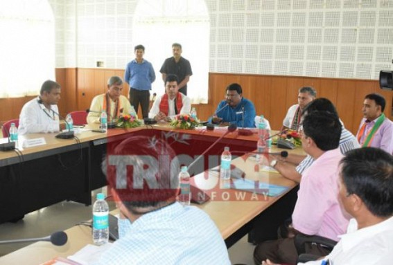 High chances of Conversion of ADC into State Council, as Jual Oram arrives in Tripura : meeting begins at State Guest House High chances of Conversion of ADC into State Council, as Jual Oram arrives in Tripura : meeting begins at State Guest House