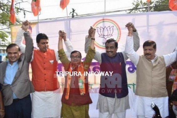 'Politics in Tripura have become Anti-Left rather than BJP Vs. Left', says CPI-M : 'Since the beginning to join all Anti-Left votes were BJP's motive', says BJP 'Politics in Tripura have become Anti-Left rather than BJP Vs. Left', says CPI-M : 'Since the beginning to join all Anti-Left votes were BJP's motive', says BJP