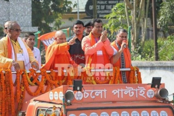 Powered by Modi's popularity, BJP will oust Left in Tripura: UP CM Powered by Modi's popularity, BJP will oust Left in Tripura: UP CM