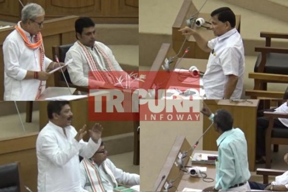 Face-off in Tripura Assembly after Finance Minister uttered 'Vote on account' Face-off in Tripura Assembly after Finance Minister uttered 'Vote on account'