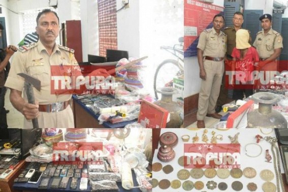Thief arrested with dangerous arms, 60 mobile phones, laptops, TVs, Gold items : 3 more including one Bangladeshi are in policeâ€™s radar