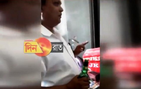 Tripura Govt official spotted drinking liquors inside office