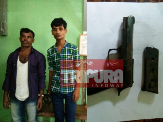 Tripura youths caught in Assam with 9 mm pistol