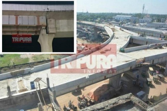 Corruption tainted Nagarjuna Constructions built â€˜Agartala Flyoverâ€™ developed cracks even before inauguration : Safety audit in cold storage, State Govt mute spectator 