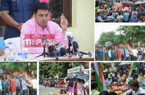 Delay of over thousand employees salaries, social pension, crisis of MGNREGA works, unemployment hit Tripura Durga Puja : 7 months Biplab Deb Govt ruined state economy