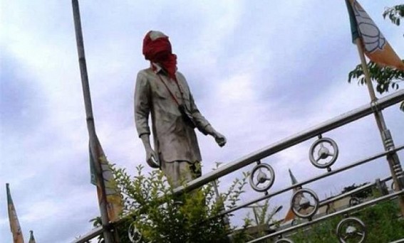 Communist leaderâ€™s statue vandalized in Tripura, left with shoe-garland 