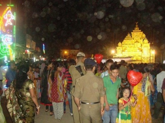 Security stayed tightened allover Tripura on Saptami night