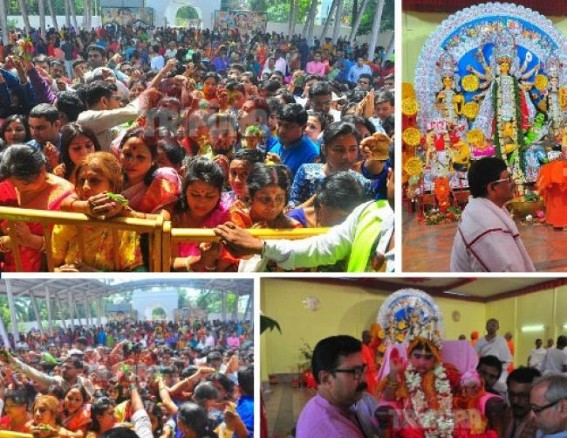 Thousands of devotees gather at Durga Bari, Ram Krishna Mission : 'Kumari Puja', 'Maha Bhog' signify Durga Ashtami Thousands of devotees gather at Durga Bari, Ram Krishna Mission : 'Kumari Puja', 'Maha Bhog' signify Durga Ashtami