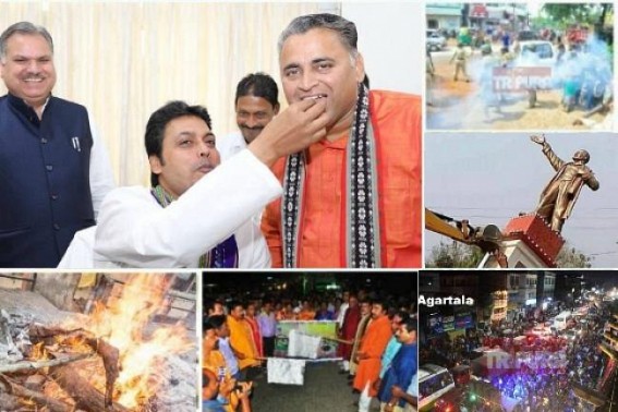 Home Dept under CM Biplab Deb turns puppet in ruling party's hands : Statewide law & order in BJP's control from Lenin's statue bulldozing to Dashami carnival-experiment, Kalikapur violence Home Dept under CM Biplab Deb turns puppet in ruling party's hands : Statewide law & order in BJP's control from Lenin's statue bulldozing to Dashami carnival-experiment, Kalikapur violence