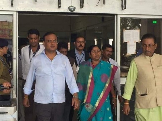 Assam BJP Minister Himanta Biswa Sarma arrives in Tripura Assam BJP Minister Himanta Biswa Sarma arrives in Tripura