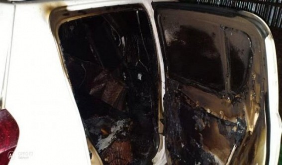 Car burnt by miscreants at mid-night