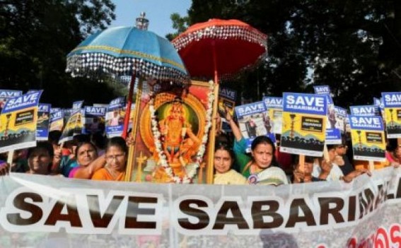 2 women stopped 1km from Sabarimala, police lathi-charge protesters 2 women stopped 1km from Sabarimala, police lathi-charge protesters
