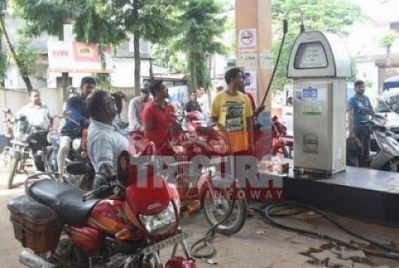 3rd time tax hiked on fuel, 1 rupees cess increased in addition in last 9 months in Tripura 3rd time tax hiked on fuel, 1 rupees cess increased in addition in last 9 months in Tripura