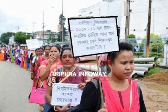 Ahead of Assembly Election, Tripura SSA Teachers leaving ruling CPI-M officially as State Govt didn't regularized them after 15 yrs of service Ahead of Assembly Election, Tripura SSA Teachers leaving ruling CPI-M officially as State Govt didn't regularized them after 15 yrs of service