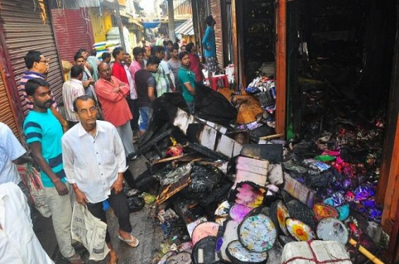11 shops burnt at Battala