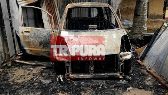 Miscreants burnt vehicle at Agartala