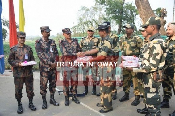 BSF-BGB exchange sweets ahead of 69th Republic Day BSF-BGB exchange sweets ahead of 69th Republic Day