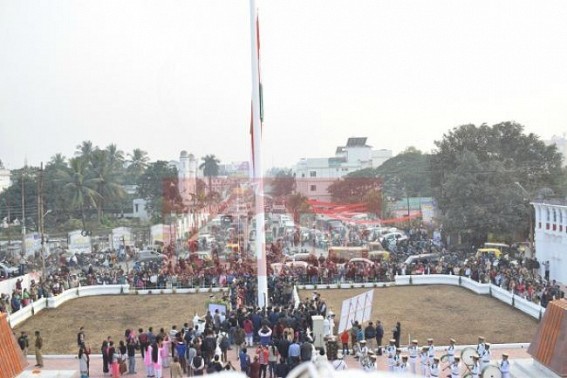 High Mast National Flag waves at Agartala High Mast National Flag waves at Agartala
