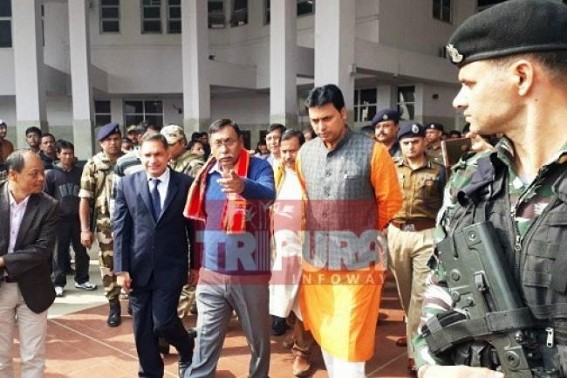 Rajen Gohain arrives at Agartala Airport