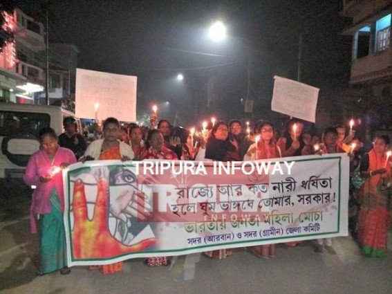 Khowai Rape Incident : BJP's  Women wing conducts silent march