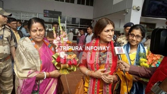 Tripura Poll : Rupa Ganguli arrives for 1 day campaigning Tripura Poll : Rupa Ganguli arrives for 1 day campaigning
