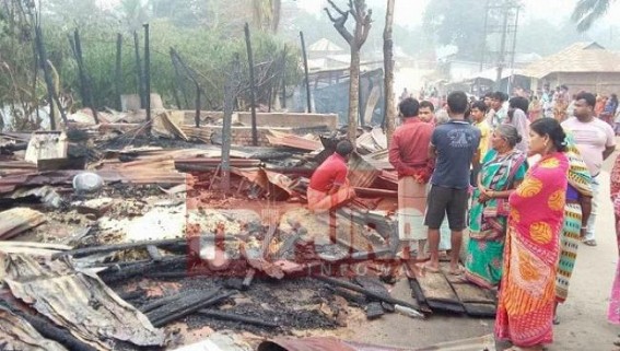 Shops, party offices burnt at Amarpur