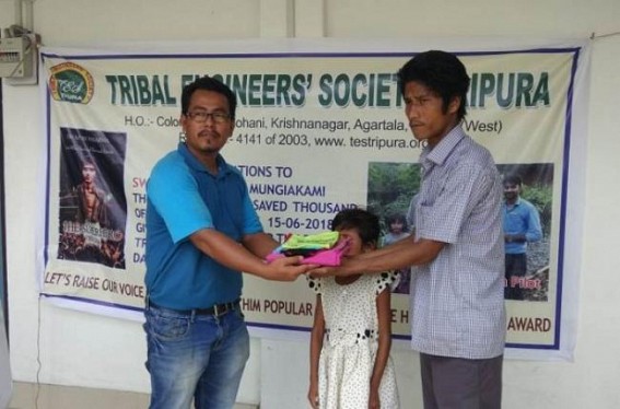 Tribal Engineersâ€™ Society felicitates train passenger rescuer Swapan Debbarma
