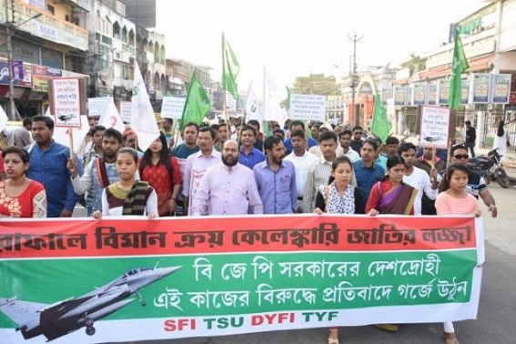 Rafale scam symbolized BJP's Fake Desh-Bhakti : Leftist students wing Rafale scam symbolized BJP's Fake Desh-Bhakti : Leftist students wing