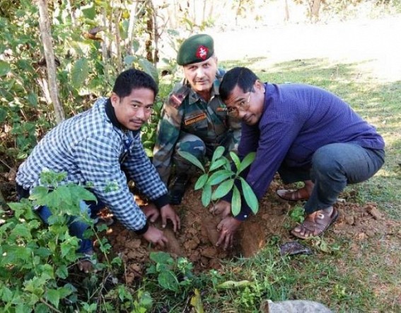 Plantation drive conducted by Assam Rifles