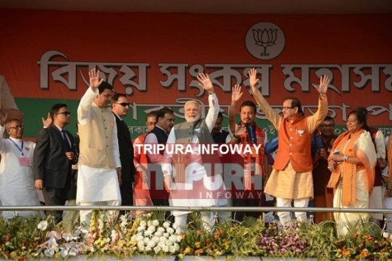 Narendra Modiâ€™s scintillating speech electrified common masses : PM hits Manik Sarkarâ€™s underdeveloped Tripura plagued by CPI-M like â€˜Traffic Red Lightâ€™